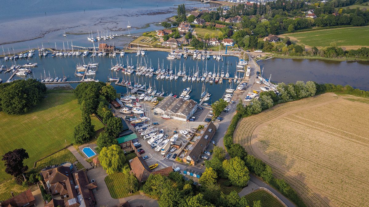 Birdham Pool Marina, Chichester Harbour from the air